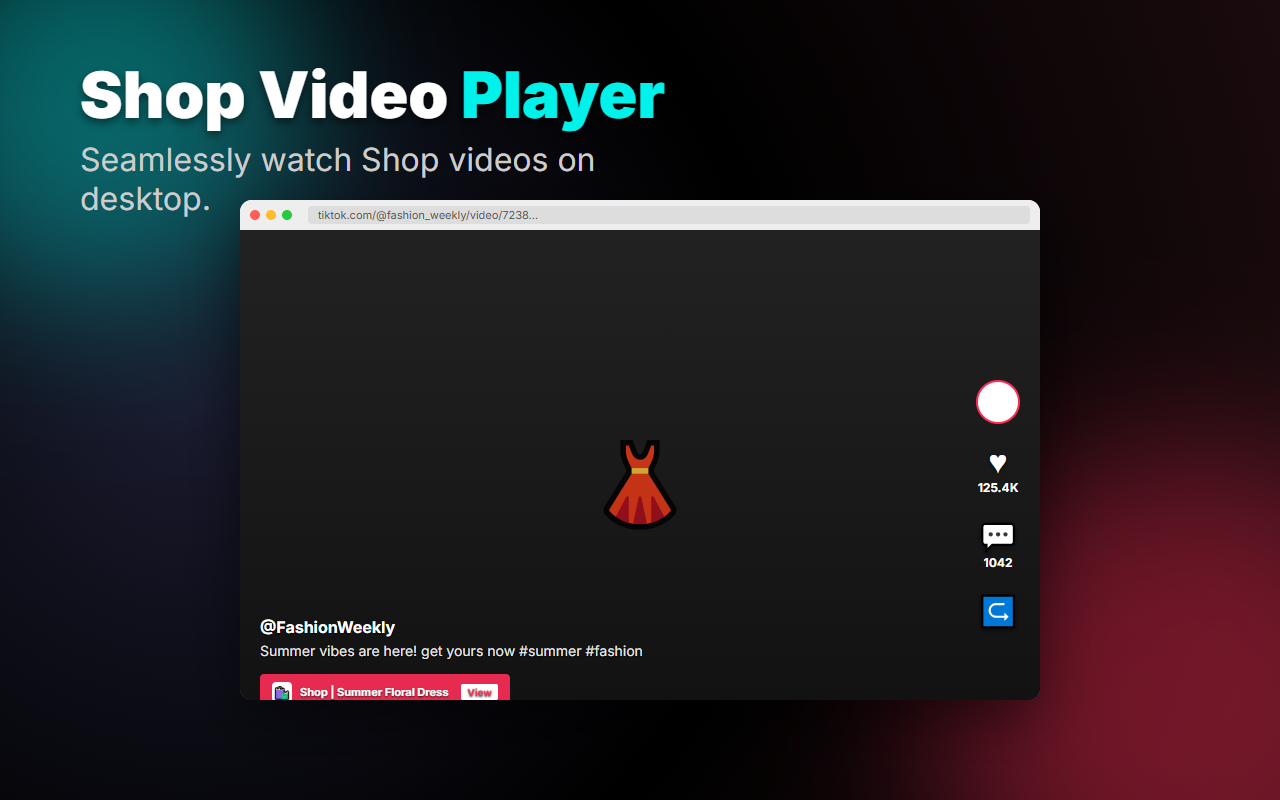 TikVid working on a TikTok Shop feed page